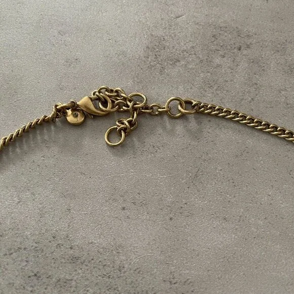 J. Crew Blush Pink Smokey Grey Rhinestone Pendant Statement Necklace 17"- 20" - Picture 4 of 4